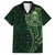 New Zealand Skull Darts Family Matching Short Sleeve Bodycon Dress and Hawaiian Shirt Aotearoa Maori Chest Tattoo Stylized Green - Polynesian Pride