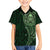 New Zealand Skull Darts Family Matching Short Sleeve Bodycon Dress and Hawaiian Shirt Aotearoa Maori Chest Tattoo Stylized Green - Polynesian Pride