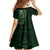 New Zealand Skull Darts Family Matching Tank Maxi Dress and Hawaiian Shirt Aotearoa Maori Chest Tattoo Stylized Green - Polynesian Pride
