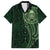 New Zealand Skull Darts Family Matching Tank Maxi Dress and Hawaiian Shirt Aotearoa Maori Chest Tattoo Stylized Green - Polynesian Pride