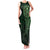 New Zealand Skull Darts Family Matching Tank Maxi Dress and Hawaiian Shirt Aotearoa Maori Chest Tattoo Stylized Green - Polynesian Pride
