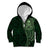 New Zealand Skull Darts Kid Hoodie Aotearoa Maori Chest Tattoo Stylized Green - Polynesian Pride
