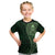 New Zealand Skull Darts Kid T Shirt Aotearoa Maori Chest Tattoo Stylized Green - Polynesian Pride