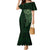 New Zealand Skull Darts Mermaid Dress Aotearoa Maori Chest Tattoo Stylized Green - Polynesian Pride