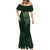 New Zealand Skull Darts Mermaid Dress Aotearoa Maori Chest Tattoo Stylized Green - Polynesian Pride