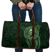 New Zealand Skull Darts Travel Bag Aotearoa Maori Chest Tattoo Stylized Green - Polynesian Pride