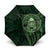 New Zealand Skull Darts Umbrella Aotearoa Maori Chest Tattoo Stylized Green - Polynesian Pride