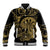 New Zealand Darts Baseball Jacket Skull In Dart We Trust Maori Pattern - Polynesian Pride