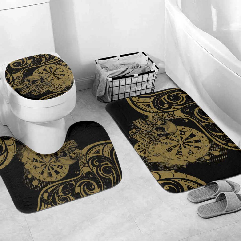 New Zealand Darts Bathroom Set Skull In Dart We Trust Maori Pattern - Polynesian Pride