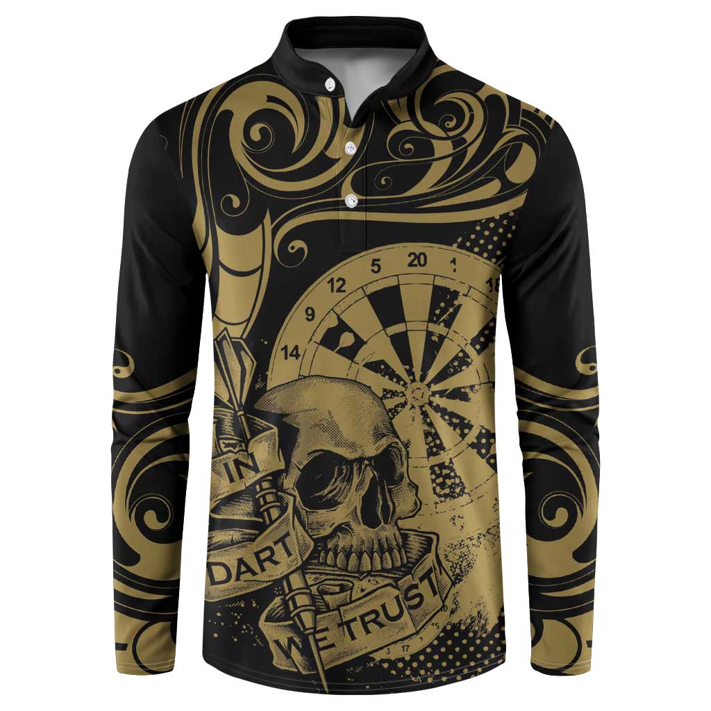 New Zealand Darts Button Sweatshirt Skull In Dart We Trust Maori Pattern - Polynesian Pride