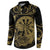 New Zealand Darts Button Sweatshirt Skull In Dart We Trust Maori Pattern - Polynesian Pride