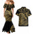New Zealand Darts Couples Matching Mermaid Dress and Hawaiian Shirt Skull In Dart We Trust Maori Pattern - Polynesian Pride
