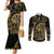 New Zealand Darts Couples Matching Mermaid Dress and Long Sleeve Button Shirt Skull In Dart We Trust Maori Pattern - Polynesian Pride