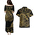 New Zealand Darts Couples Matching Puletasi and Hawaiian Shirt Skull In Dart We Trust Maori Pattern - Polynesian Pride