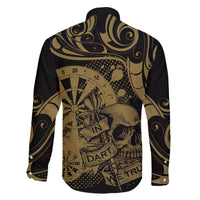 New Zealand Darts Family Matching Off The Shoulder Long Sleeve Dress and Hawaiian Shirt Skull In Dart We Trust Maori Pattern LT14 - Polynesian Pride