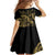 New Zealand Darts Family Matching Off Shoulder Maxi Dress and Hawaiian Shirt Skull In Dart We Trust Maori Pattern - Polynesian Pride