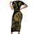 New Zealand Darts Family Matching Short Sleeve Bodycon Dress and Hawaiian Shirt Skull In Dart We Trust Maori Pattern - Polynesian Pride