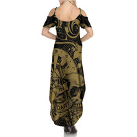 New Zealand Darts Family Matching Summer Maxi Dress and Hawaiian Shirt Skull In Dart We Trust Maori Pattern LT14 - Polynesian Pride