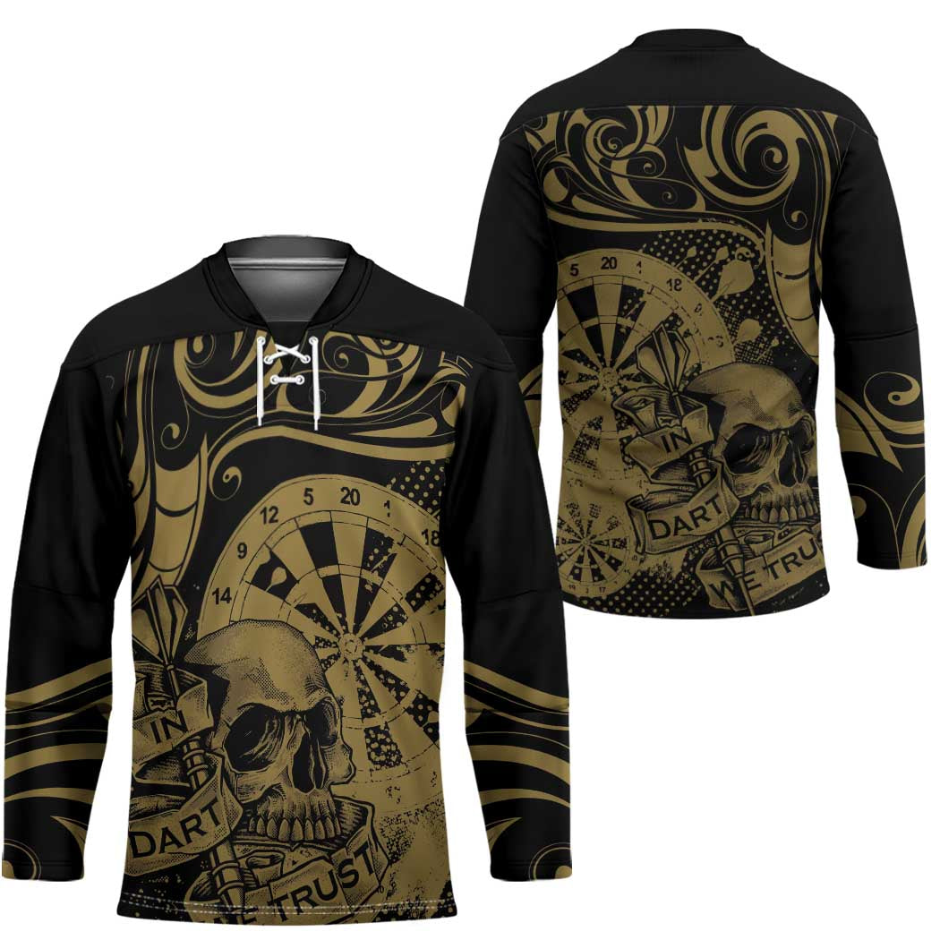 New Zealand Darts Hockey Jersey Skull In Dart We Trust Maori Pattern - Polynesian Pride