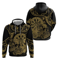 New Zealand Darts Hoodie Skull In Dart We Trust Maori Pattern LT14 - Polynesian Pride