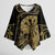New Zealand Darts Kimono Sleeve Blouse Skull In Dart We Trust Maori Pattern - Polynesian Pride