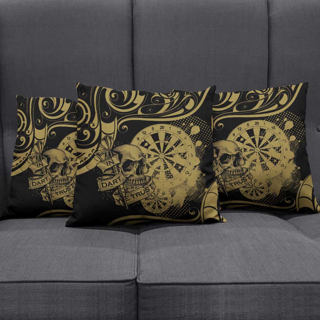 New Zealand Darts Pillow Cover Skull In Dart We Trust Maori Pattern LT14 - Polynesian Pride