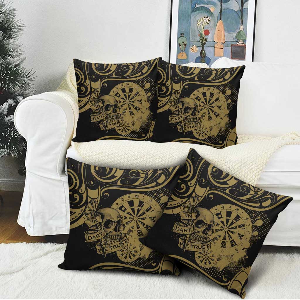 New Zealand Darts Pillow Cover Skull In Dart We Trust Maori Pattern LT14 - Polynesian Pride