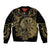New Zealand Darts Sleeve Zip Bomber Jacket Skull In Dart We Trust Maori Pattern - Polynesian Pride