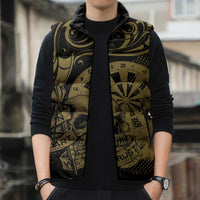 New Zealand Darts Sleeveless Puffer Jacket Skull In Dart We Trust Maori Pattern LT14 - Polynesian Pride