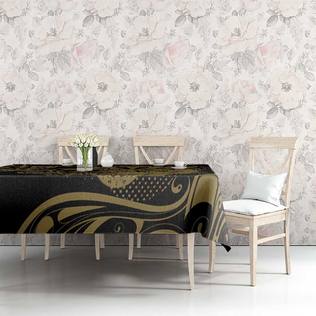 New Zealand Darts Tablecloth Skull In Dart We Trust Maori Pattern - Polynesian Pride