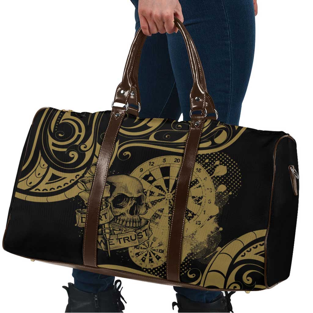 New Zealand Darts Travel Bag Skull In Dart We Trust Maori Pattern - Polynesian Pride