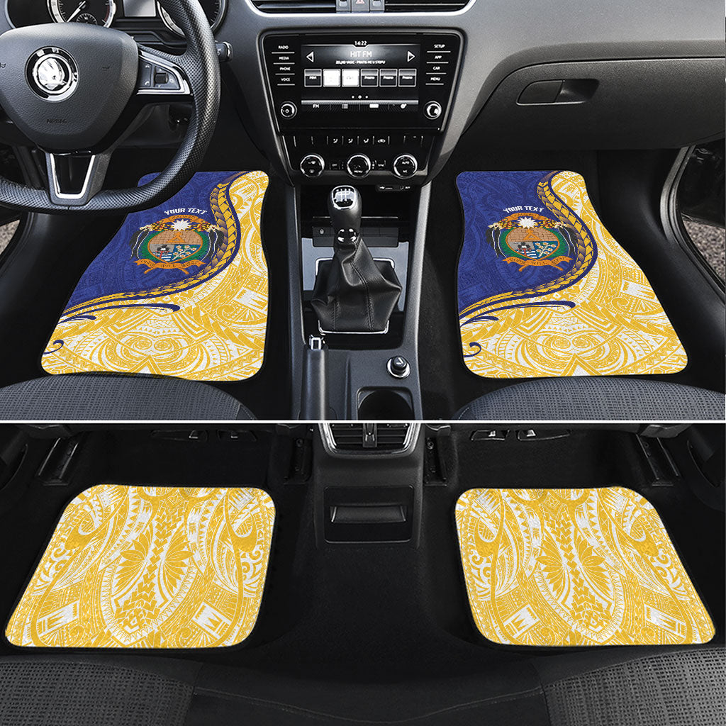 Personalised Nauru Angam Day Car Mats Naoero Frigatebird With Flag Proud LT14 Set 4pcs Blue - Polynesian Pride