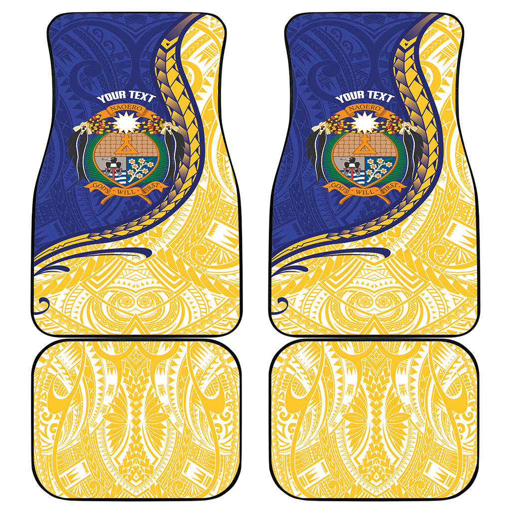 Personalised Nauru Angam Day Car Mats Naoero Frigatebird With Flag Proud LT14 - Polynesian Pride