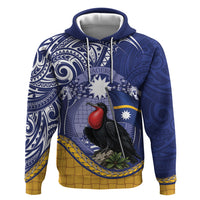Magnificent Frigatebird Nauru Zip Hoodie Pandanus Weaving Polynesian Pattern