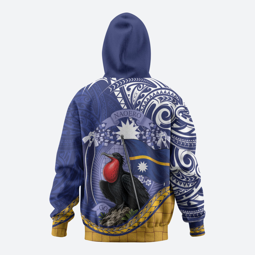 Magnificent Frigatebird Nauru Zip Hoodie Pandanus Weaving Polynesian Pattern
