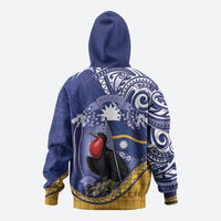 Magnificent Frigatebird Nauru Zip Hoodie Pandanus Weaving Polynesian Pattern