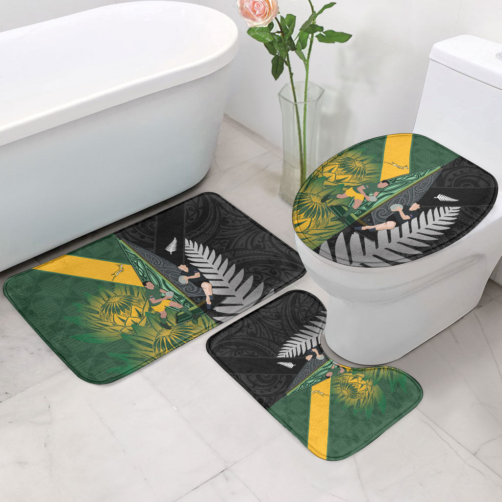 New Zealand and South Africa Rugby Bathroom Set Ultimate Rivalry All Black Springboks LT14 - Polynesian Pride