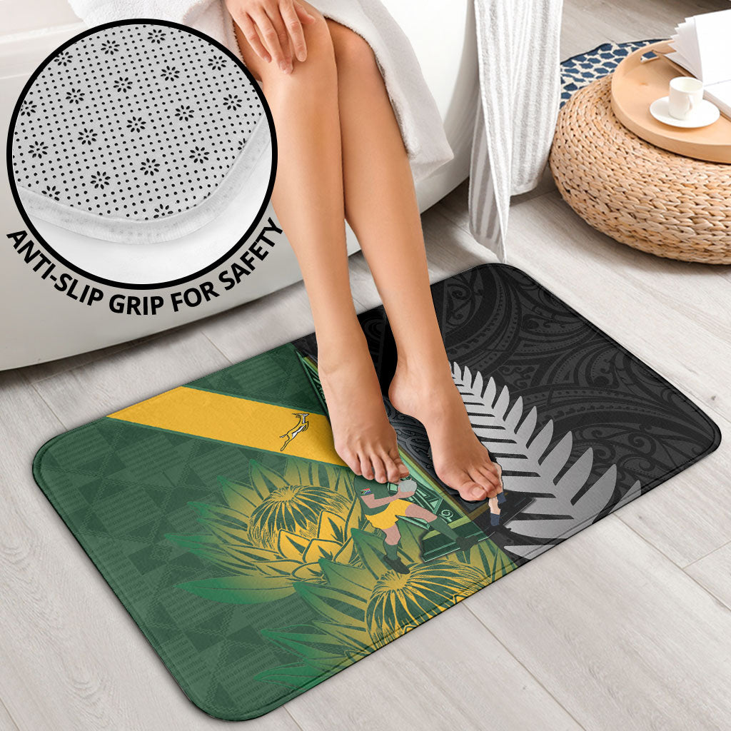 New Zealand and South Africa Rugby Bathroom Set Ultimate Rivalry All Black Springboks LT14 - Polynesian Pride