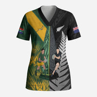 New Zealand and South Africa Rugby Custom Scrub Top Ultimate Rivalry All Black Springboks LT14 Adult Multicolor - Polynesian Pride