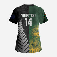 New Zealand and South Africa Rugby Custom Scrub Top Ultimate Rivalry All Black Springboks LT14 - Polynesian Pride