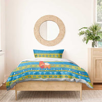 Tuvalu Christmas Bedding Set Cute Santa Manuia te Kilisimasi - Polynesian Pride