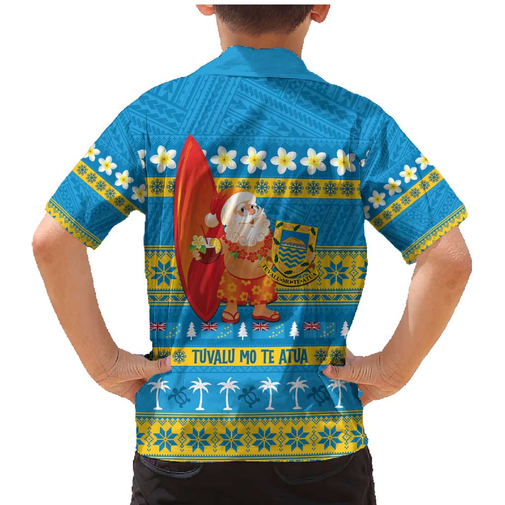 Tuvalu Christmas Family Matching Mermaid Dress and Hawaiian Shirt Cute Santa Manuia te Kilisimasi LT14 - Polynesian Pride