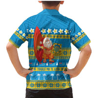 Tuvalu Christmas Family Matching Mermaid Dress and Hawaiian Shirt Cute Santa Manuia te Kilisimasi LT14 - Polynesian Pride