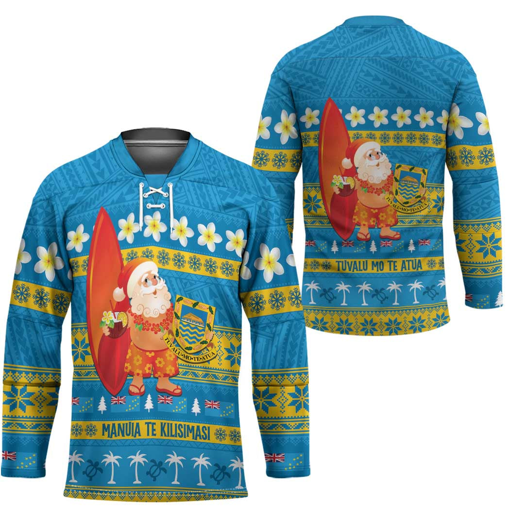 Tuvalu Christmas Hockey Jersey Cute Santa Manuia te Kilisimasi - Polynesian Pride