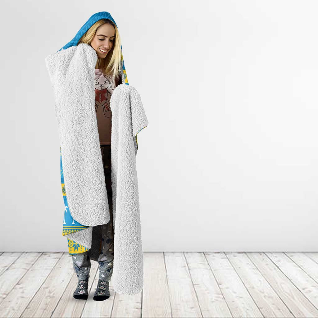 Tuvalu Christmas Hooded Blanket Cute Santa Manuia te Kilisimasi - Polynesian Pride