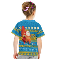 Tuvalu Christmas Kid T Shirt Cute Santa Manuia te Kilisimasi LT14 - Polynesian Pride