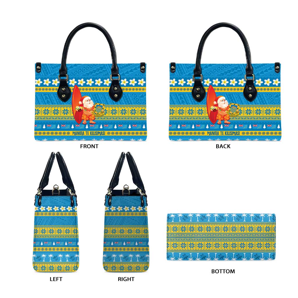 Tuvalu Christmas Leather Bag Cute Santa Manuia te Kilisimasi - Polynesian Pride