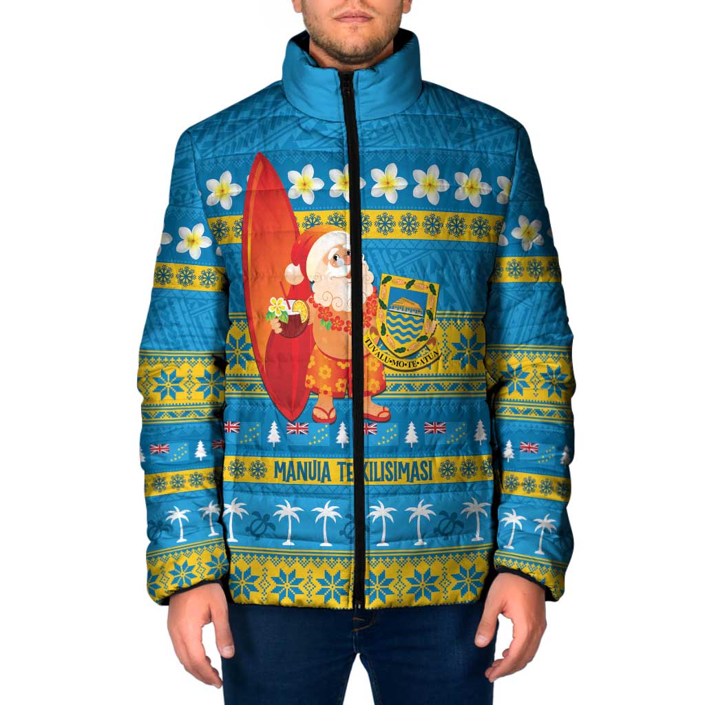 Tuvalu Christmas Padded Jacket Cute Santa Manuia te Kilisimasi - Polynesian Pride