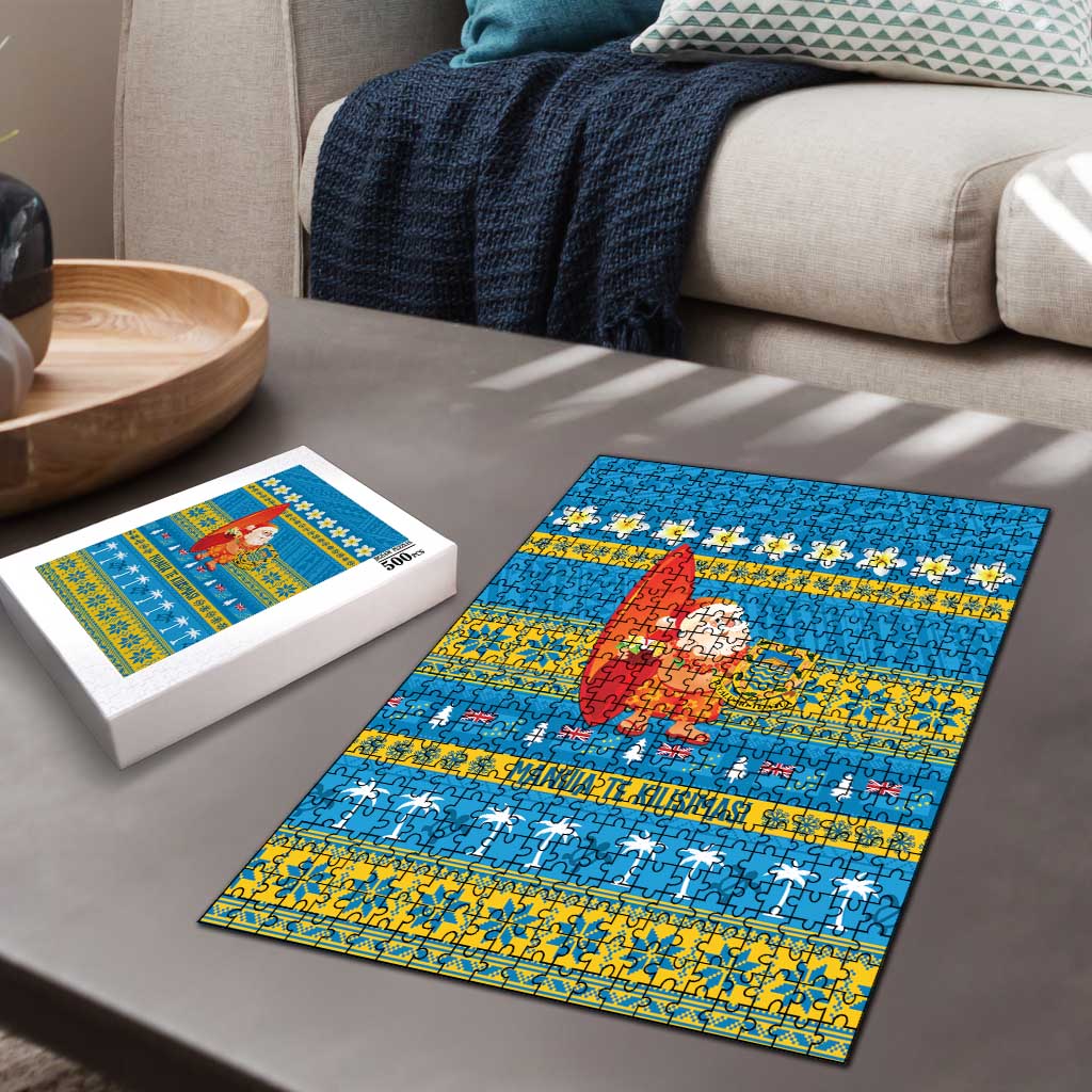 Tuvalu Christmas Puzzle Cute Santa Manuia te Kilisimasi - Polynesian Pride