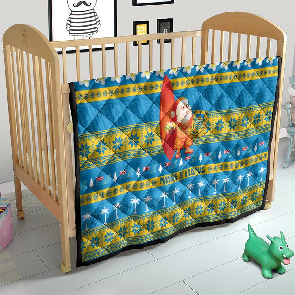 Tuvalu Christmas Quilt Cute Santa Manuia te Kilisimasi - Polynesian Pride